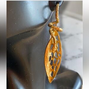 RARE Estate 14K Italian Designer Solid Yellow Gold Large 2.25” Snake